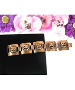 Vintage COMEDY TRAGEDY MASKS COPPER Bracelet Theater Acting Square Links... - $27.71