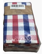 (12) Urban Villa Patriotic Napkins 20"x 20" Red White Blue Cloth Cotton Plaid - $22.07