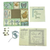 Dimensions Partially Finished Needlepoint Kit Garden Refreshes Soul w Decor Mat - £14.46 GBP