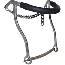 Stainless Steel Rubber Covered Bicycle Chain Mechanical Hackamore w/ Cur... - £62.75 GBP