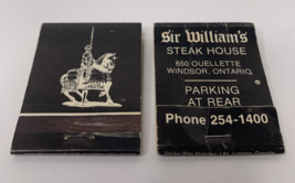 2 Vintage Matchbook Covers Sir Williams Steak House Windsor Ontario Canada - £3.90 GBP