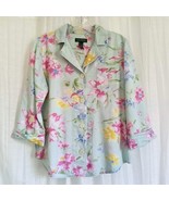 Ralph Lauren LRL Cotton Pajama Top Tropical Floral Button Front Short Sl... - $469.27 MXN