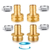 4PK GHT Repair Connector With Stainless Clamps 5/8 Barb X 3/4Male Femal... - £14.59 GBP