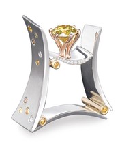 925 Silver Color Ametrine Diamond Ring for Women Bague Etoile Bizuteria Topaz Ge - £18.76 GBP