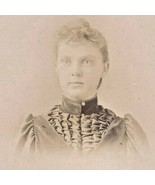 Vtg Cabinet Card Attractive Young Victorian Woman in Black Whitewater Wi... - $23.51 CAD