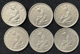 (6) 1922- 1932 Belgium 50 Centimes Coins Wholesale Lot - £9.57 GBP