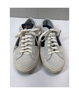 Goodman Mens Shoes Low Top Light Gray Suede Navy Blue Stripe Lace Up Size 8 - $838.73 MXN