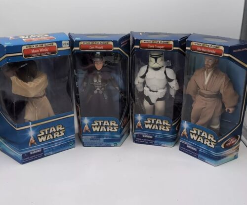 Star Wars 12" Attack Of The Clones 2002 Obi-Wan Kenobi Windu Clone Trooper Zam - £38.04 GBP