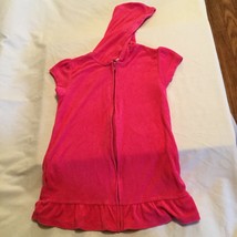 Girls Size 6X Breaking Waves swimsuit cover dress hoodie zipper pink ruf... - $13.99