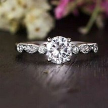 2Ct Simulated Diamond Vintage Art Deco Solitaire Engagement Ring Sterlin... - $105.64