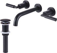 The Rbrohant Black Wall Mount Faucet With Pop-Up Drain Set, In Valve (Rb... - £134.78 GBP