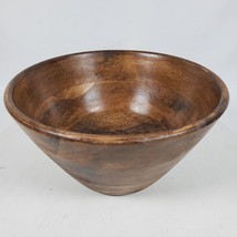 Vintage Salad Bowl Brown Mahogany Wood Hand Crafted 9x4.75 Inch - $27.12