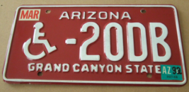 Vintage Arizona Disabled Person Handicapped License Plate WHEELCHAIR-20DB - £7.11 GBP