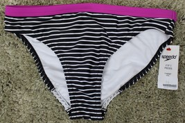 Speedo Big Girls&#39; Poptical Stripes Purple Swimsuit Bikini Bottoms Size 1... - £9.34 GBP