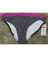 Speedo Big Girls&#39; Poptical Stripes Purple Swimsuit Bikini Bottoms Size 1... - £9.33 GBP