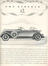 Lincoln 12 Magazine AD 4 Passenger Phaeton 1932 - $17.82