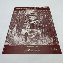 Thank God I'm a Country Boy John Denver 1974 Sheet Music - $30.36