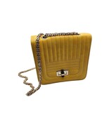 Mellow World Paola Yellow Quilted Turnlock Chain Handle Purse Bag Handbag - $31.35