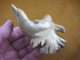 (q128-u) DOLPHIN porpoise PARASITE WOOD carving FIGURINE I love baby dol... - $517.50 MXN