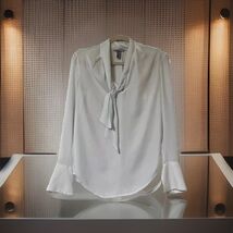 H&amp;M Long Sleeve White Blouse Women’s Size 6 Office Interview Business At... - $11.88