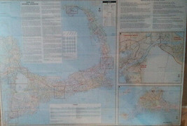 Cape Cod Martha&#39;s Vineyard Nantucket MA Laminated Wall Map (K) - £36.60 GBP