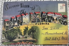 1963 Souvenir Folder Palm Beach Florida Fl Postcard - £7.03 GBP