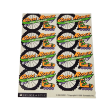 1 VINTAGE 1995 SCHOLASTIC SHEET OF STICKERS COOL RIDER ON BOARD SKATEBOA... - $11.97