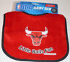 NBA Little Chicago Bulls Fan Baby Bib Red w/Black Trim by WinCraft - £9.38 GBP
