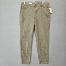 Style &amp; Co Women Pants Size 12 Green Olive Stretch Skinny Preppy Khaki Midrise - $25.20