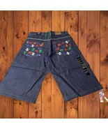 Vtg NWT Sz 36 Koman Denim Blue Jeans Shorts Embellished Pockets Y2K Hip Hop - $788.23 MXN