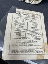 1936 Broadway Theater Cape Girardeau Schedule Shirley Temple On Reverse 8”x10” - £30.07 GBP