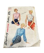 Vintage Simplicity 3092 1950s Womens Blouse Sewing Pattern Size 20 - $23.58 CAD