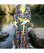 Gold Label Victorias Secret Silk Robe Womens O/S Maxi Floral Jacquard Vi... - $122.32 CAD