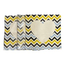 3 Blue Gold Zig Zag Heart Sublimation Blank Pillow Case Cover 15 3/8&quot; x 15 - £7.79 GBP