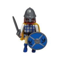 Playmobil Casque Viking Replacement Medieval Figure W/ Sword + Blue Shield - £9.67 GBP