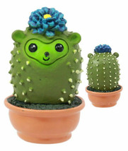 Pokey Cactus Hedgehog In A Pot Figurine Whimsical Fairy Garden Succulent Decor - £12.86 GBP