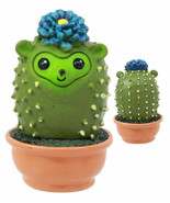 Pokey Cactus Hedgehog In A Pot Figurine Whimsical Fairy Garden Succulent... - £12.77 GBP