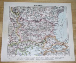 1936 Original Vintage Map Of Bulgaria Turkey / Verso Romania Cities - £13.61 GBP