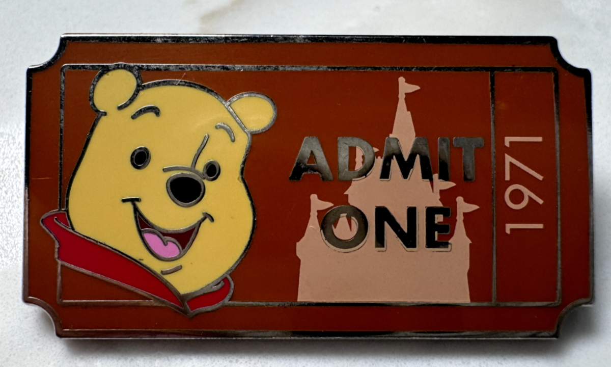 Disney Admit One Ticket Brown Winnie the Pooh Limited Edition 2011 Pin - $14.84