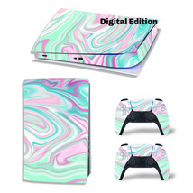 For PS5 Digital Edition Console &amp; 2 Controller Ombre Pearl Vinyl Wrap Sk... - $15.97