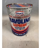 NOS Vintage Texaco Havoline Supreme 10W-30 Engine Oil Can Gas Automotive... - €17,50 EUR