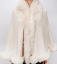 This &amp; That™ ~ Winter White ~ Two Tone ~ Faux Fur ~ Sweater/Wrap/Cape ~ ... - £29.55 GBP