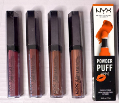 BUNDLE OF 5,  NYX Powder Puff Lippie and Slip Tease Lip Lacquer,  Assort... - $9.98