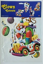 2008 Beistle Clown Cutouts 4-14" Set Of Four New In Packaging - $14.99