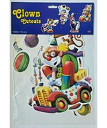 2008 Beistle Clown Cutouts 4-14&quot; Set Of Four New In Packaging - £11.98 GBP