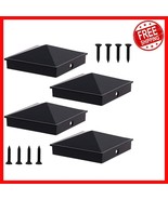 4-Pack Black Aluminum Pyramid Post Caps (3.5&quot; x 3.5&quot;) - Weather-Resistan... - $660.61 MXN
