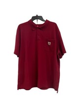 Carhartt K570 Men’s Short Sleeve Polo Shirt Red Size XL Original Fit Polyester  - £12.29 GBP