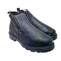 Carolina Men&#39;s Mid-Cut Eagle Slip-On Work Boots GS-013 Black Leather Siz... - $56.99