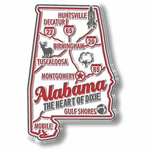 Alabama Premium State Magnet by Classic Magnets, 1.8&quot; x 2.8&quot;, Collectibl... - $3.83
