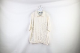 Vintage 90s Streetwear Mens XL Striped Vented Collared Pullover Polo Shirt White - £35.74 GBP